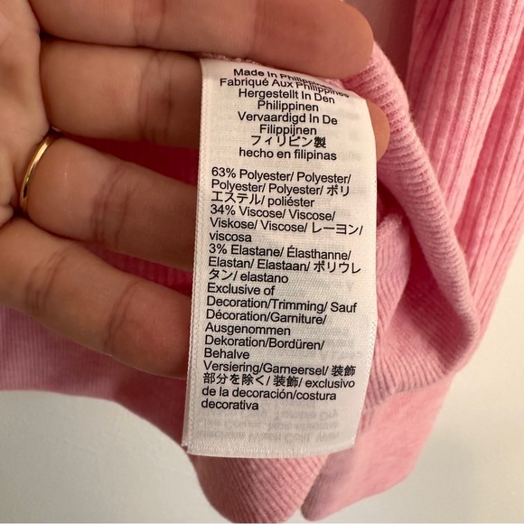 J Crew Brushed Rib Puff Sleeve Mockneck Sweater Tee XL Orchid Pink - Picture 5 of 7